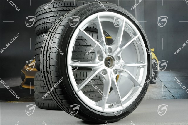 20" Carrera S (IV) Sommerräder Satz, Felgen 8,5 J x 20 ET49 + 11,5 J x 20 ET76 + NEUE Sommerreifen 245/35 R20 + 305/30 R20, mit RDK Sensoren