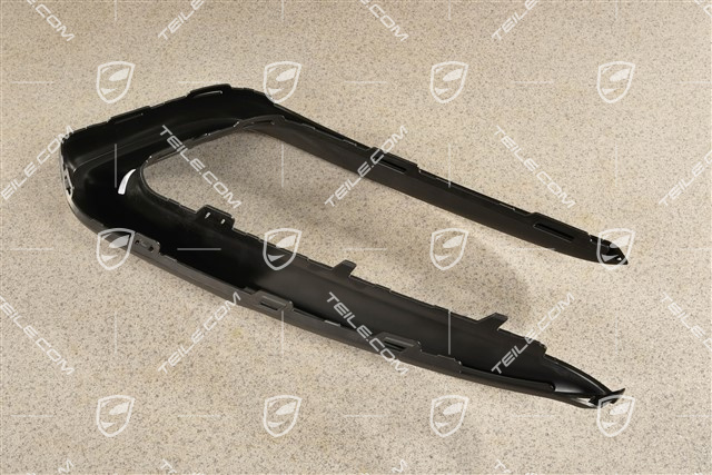 Cover trim for front bumper retaining frame, Matt black, L