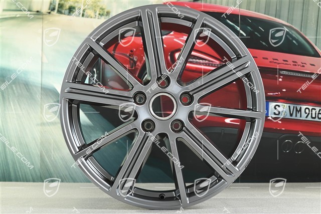 20" Komplet felg Panamera Turbo, 9,5J x 20 ET71 + 10,5J x 20 ET71, Adamantium