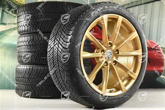 19" Boxster S Winterräder Satz, Felgen 8J x 19 ET57 + 10J x 19 ET45, Michelin Pilot Alpin 4 Winterreifen 235/40 R19 + 265/40 R19, aurum seidenmatt