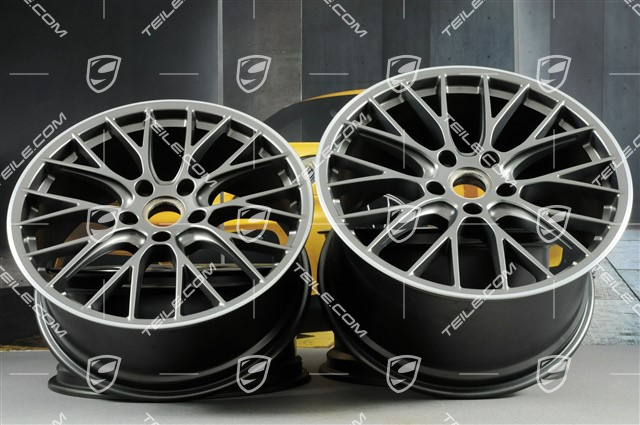 20" Felgensatz RS SPYDER Design, 8,5J x 20 ET49 + 11,5J x 20 ET56, Platinum-Seidenmatt