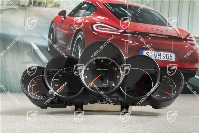 Instrument cluster / Speedometer, Dials in Black / Silver, km/h, Turbo