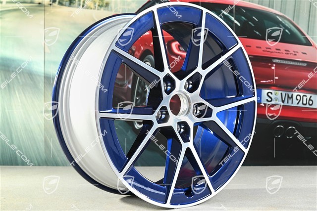 20+21" Carrera S komplet felg, 8,5J x20 ET50 + 11,5J x 21 ET79, niebieski - Enzian Blue