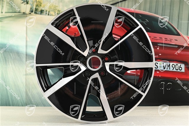 21-inch Macan Turbo wheel rim set, 8,5J x 21 ET27 + 10,5J x 21 ET47, black high gloss