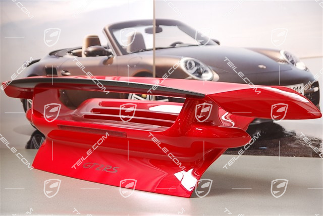 GT2 / GT2 RS Spoiler tylny kompletny (maska silnika, skrzydło, listwa/spoiler CARBON), zawiera drobne części
