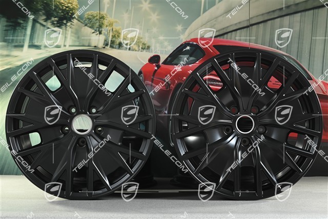 20" komplet felg Turbo S Aero Design, 9J x 20 ET54 + 11J x 20 ET60, czarny satynowy mat