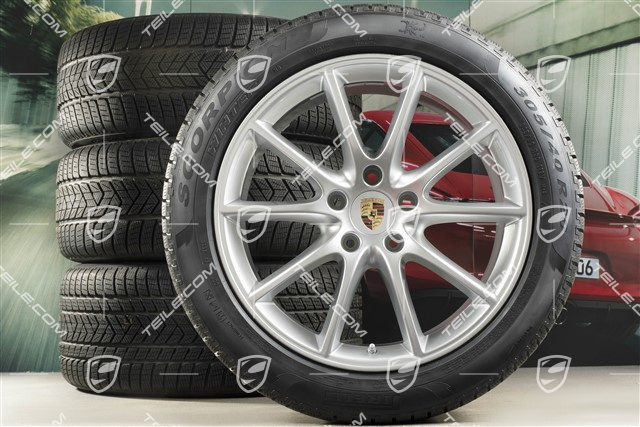 20" koła zimowe Cayenne Design, komplet, felgi 9J x 20 ET50 + 10,5J x 20 ET64 + opony zimowe Pirelli 275/45 R20 + 305/40 R20, z czujnikami ciśnienia