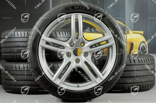 20" Panamera Turbo Sommerräder, Felgen 9,5J x 20 ET71 + 11,5J x 20 ET68 + NEUE Michelin Sommerreifen 275/40 ZR20 + 315/35 ZR20, mit RDK-Sensoren