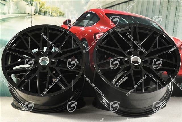 21" Felgensatz Cayenne RS Spyder Design, 11J x 21 ET58 + 9,5J x 21 ET46, schwarz hochglanz