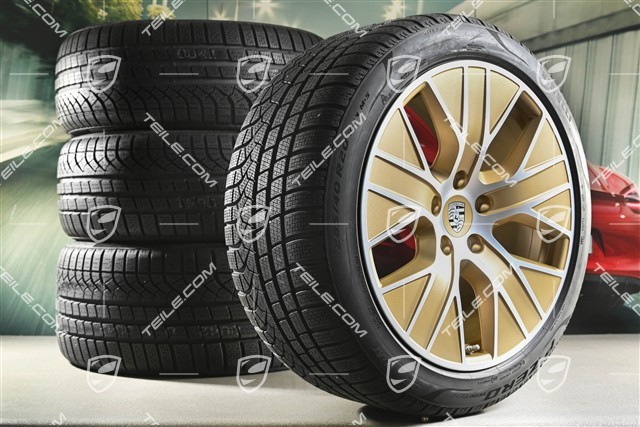 20" Turbo Aero Winterräder Satz, Felgen 9J x 20 ET54 + 11J x 20 ET60 + NEUE Pirelli Winterreifen 245/45 R20 + 285/40 R20, in Aurum