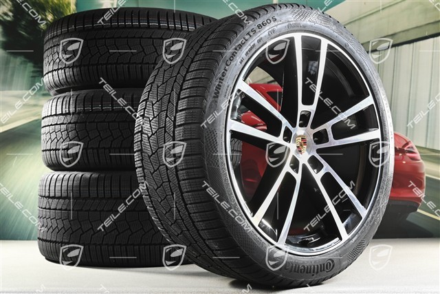 22-inch winter wheel set Sport Design, wheel rims 10J x 22 ET48 +11,5J x 22 ET61 + Continental winter tyres 285/40 R22 + 315/35 R22, black high gloss