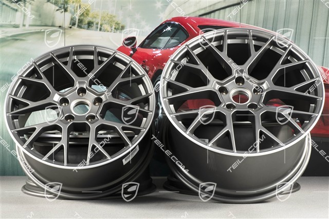 20+21-inch RS Spyder rims set, 8,5J x20 ET50 + 11,5J x 21 ET79, Platinum satin matt