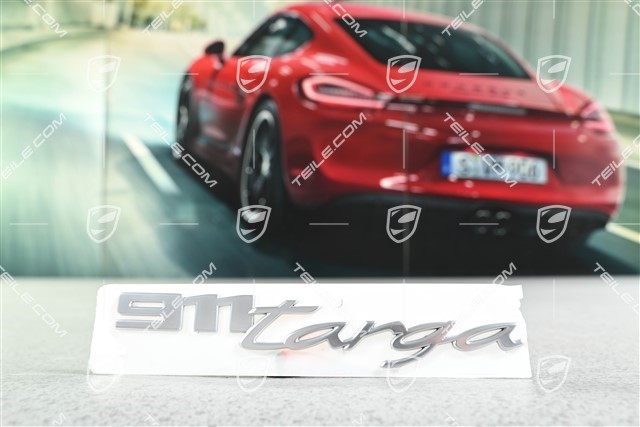"911 Targa" Schriftzug Abzeichen, Silber