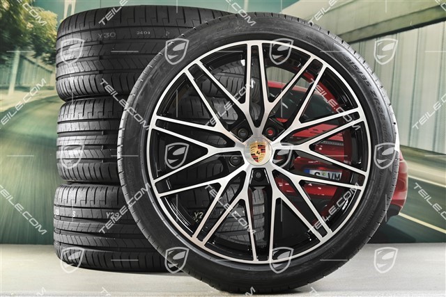 22" koła letnie Cayenne Coupé RS Spyder Design, komplet, felgi 10J x 22 ET48 + 11,5J x 22 ET52 + opony letnie Pirelli P Zero 285/35 R22 + 315/30 R22, z czujnikami ciśnienia