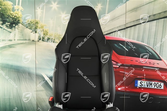 Sportsitz, elektrisch verstellbar, 18-fach, mit Heizung, Lendenwirbelstütze, Belüftung, Leder, schwarz L