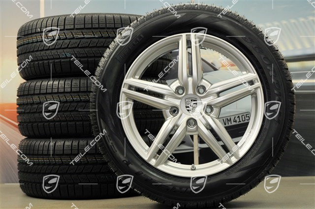 19" Cayenne Design II Winterräder Satz Facelift 2014->, Felgen 8,5J x 19 ET59 + NEUE Pirelli Winterreifen 265/50 R19, mit RDK-Sensoren