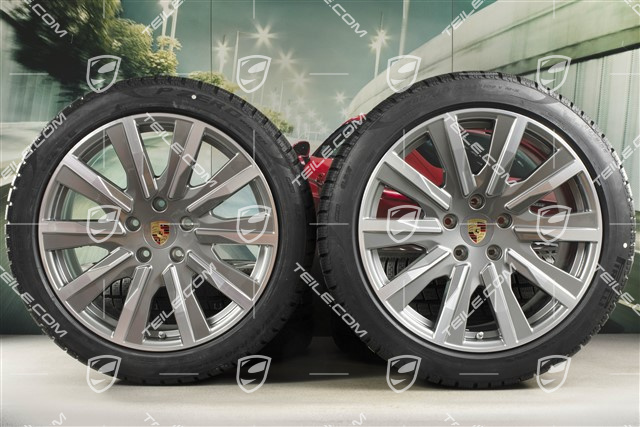 20" koła zimowe Taycan Tequipment Design, komplet, felgi 9J x 20 ET54 + 11J x 20 ET60, opony zimowe Pirelli 245/45 R20 + 285/40 R20