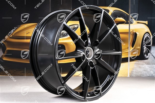 20+21" Felgensatz Carrera S, Felgen: vorne 8,5Jx20 ET53 + hinten 11J x 21 ET66 in Schwarz Seidenmatt