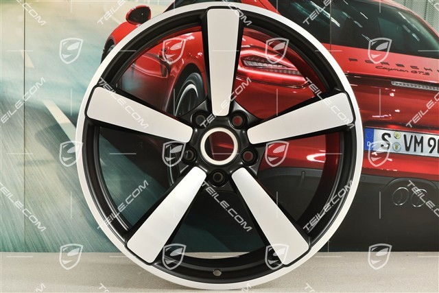 20+21" Felgensatz Turbo Exclusive Design, Felgen: vorne 9,5J x 20 ET44 + hinten 12J x 21 ET70, Schwarz Seidenmatt