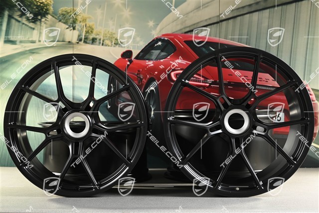 20"+21" GT3 Felgen Satz, 9,5J x 20 ET46 + 12J x 21 ET45, schwarz seidenmatt