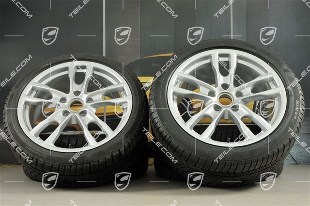 19" Winterräder Satz Boxster S, 8J x 19 ET57 + 9,5J x 19 ET45 + NEUE Continental WinterContact Winterreifen 235/40 R19 + 265/40 R19, ohne RDK-Sensoren
