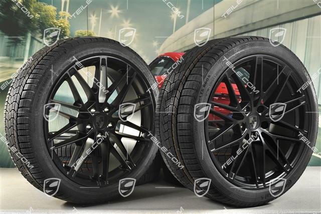 22-inch RS Spyder Design winter wheel set, rims 9J x 22 ET29 + 11J x 22 ET47 + Continental winter tyres 255/40 R22 + 295/35 R22, black satin matt