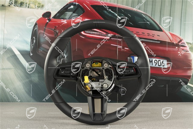 PDK, Multifunction steering wheel, Leather, Black / Sport Chrono Package Plus
