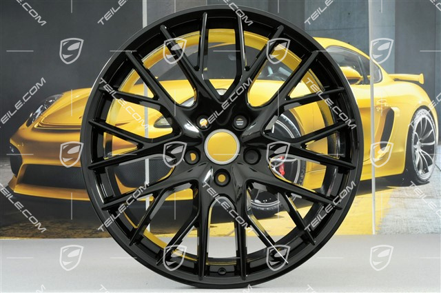 21" Komplet felg Panamera Sport Design, 9,5J x 21 ET71 + 10,5J x 21 ET71, czarny połysk