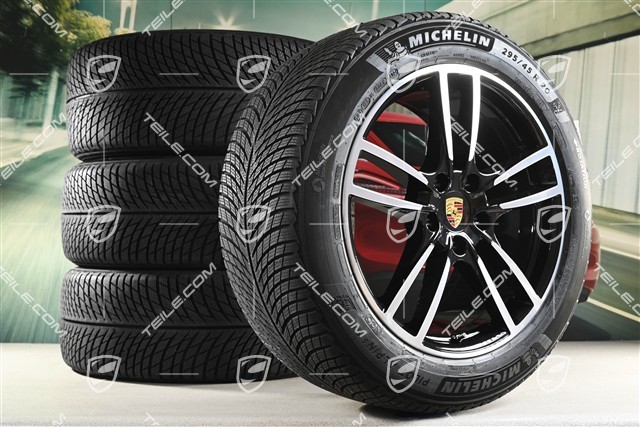 20" koła zimowe Cayenne Sport, komplet, felgi 9J x 20 ET50 + 10,5J x 20 ET64 + opony zimowe Michelin 255/55 R20 + 295/45 R20, z czujnikami ciśnienia