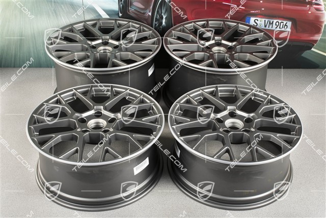 20+21-inch RS Spyder rims set, 8,5J x20 ET50 + 11,5J x 21 ET79, Platinum satin matt
