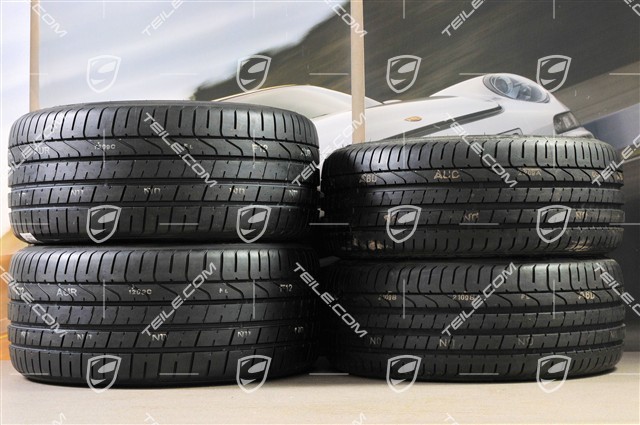20" SportTechno Sommerräder Satz, Felgen 8,5J x 20 ET57 + 10J x 20 ET50 + NEUE Pirelli Sommeräder 235/35 R20 + 265/35 R20, in Schwarz, mit RDK-Sensoren