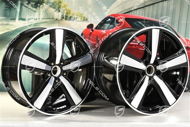 22-inch wheel rim set Cayenne Exclusive Design Sport, 10J x 22 ET48 +11,5J x 22 ET61, black high gloss