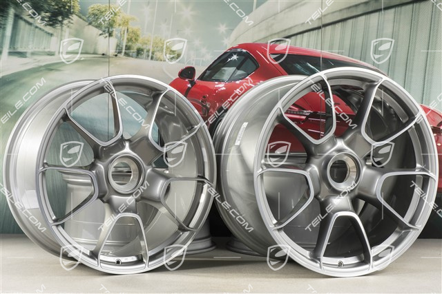 20"+21" Turbo S Exclusive Design Felgensatz, 9,5J x 20 ET44 + 12J x 21 ET70, Platinsilber