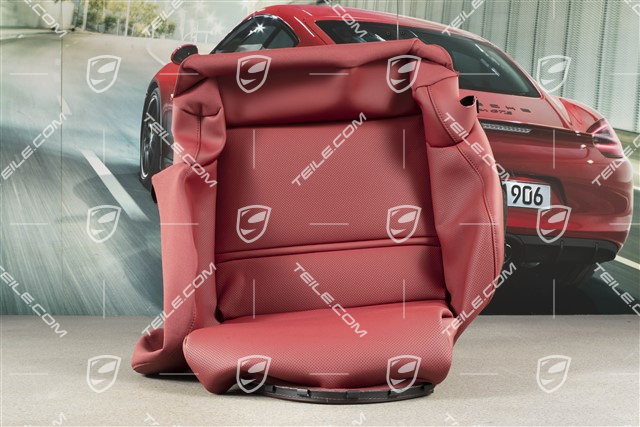 Front seat upholstery / cover, Leather, lower part / cushion, Vented, Bordeaux red, L