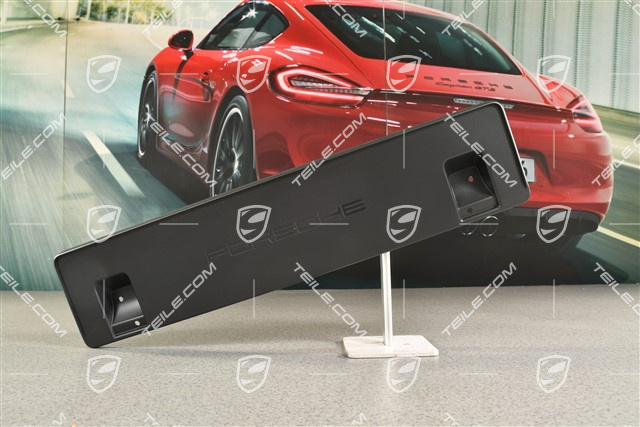 Front bumper number / Licence plate support, Black, Turbo
