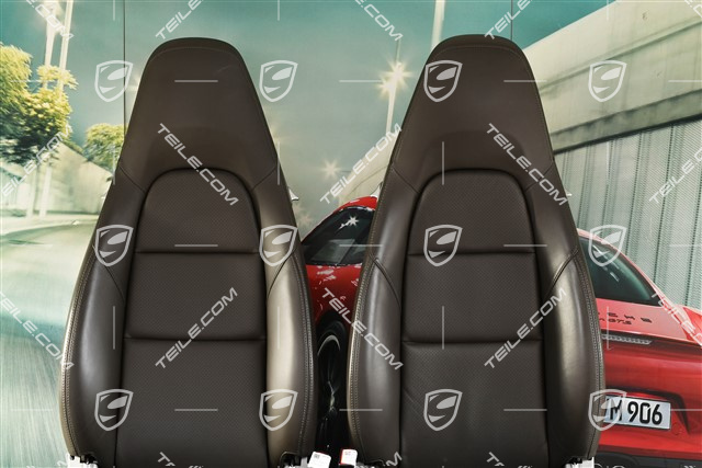 Seats, el. adjustable, leather, agate grey, set, L+R