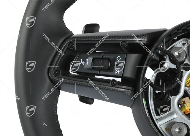 PDK, Multifunktions-Sportlenkrad aus Leder/Carbon, schwarz Sport Chrono Paket Plus, beheizbar
