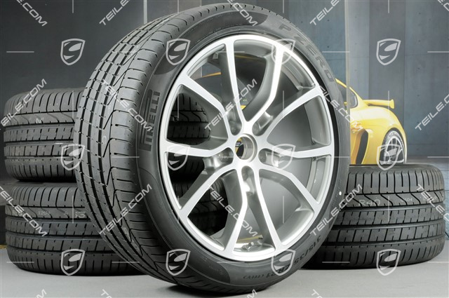 21" Cayenne Exclusive Design Sommerräder Satz, Felgen 9,5J x 21 ET46 + 11,0J x 21 ET58 + Pirelli P Zero Sommerreifen 285/40 R21 + 315/35 R21, mit RDK-Sensoren