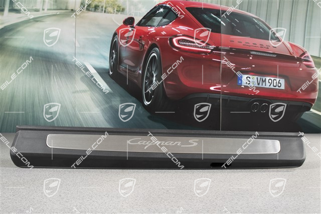 Listwa ozdobna, stal szlachetna, z napisem "Cayman S", L