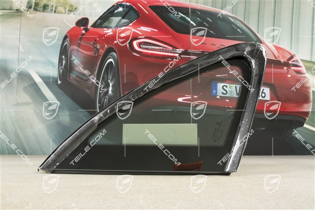Fondscheibe, Waermeschutzglas Grün mit Zierleiste Schwarz matt, L