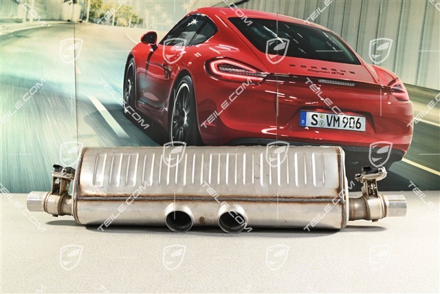 Rear silencer without pipes