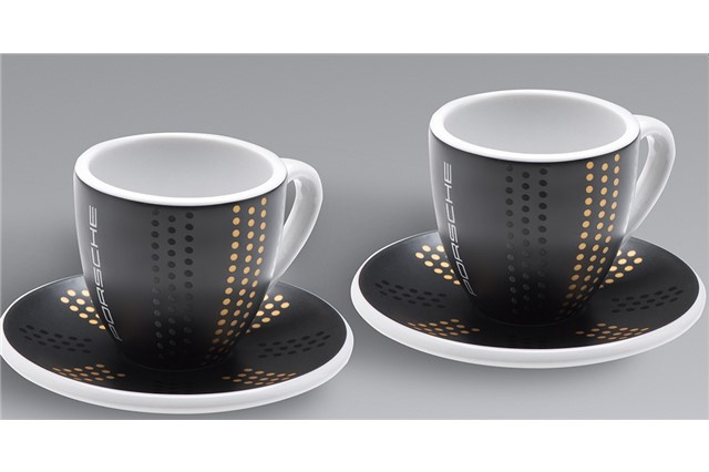 911 Collection, zestaw 2 filiżanek do espresso black/gold/silver, Limited Edition