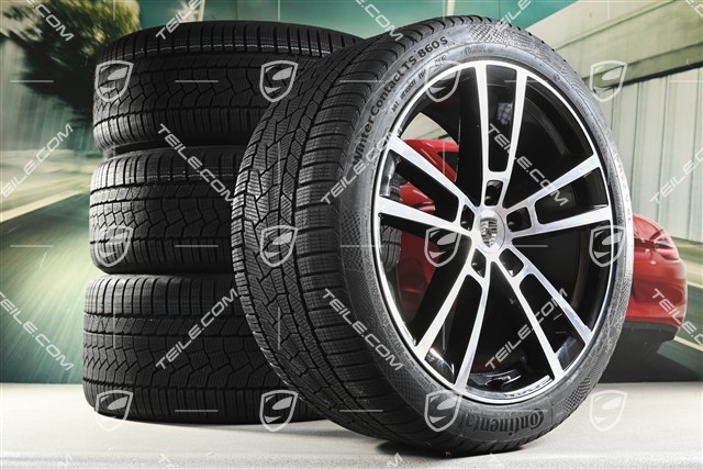 22" Winterräder Sport Design, Felgen 10J x 22 ET48 +11,5J x 22 ET61 + NEUE Continental Winterreifen 285/40 R22 + 315/35 R22, in Schwarz Hochglanz