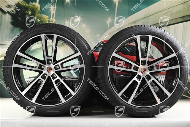 22" Winterräder Sport Design, Felgen 10J x 22 ET48 +11,5J x 22 ET61 + NEUE Continental Winterreifen 285/40 R22 + 315/35 R22, in Schwarz Hochglanz