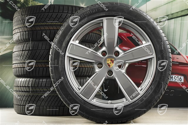 20" koła zimowe Cayenne Sport Classic Komfort, komplet, felgi 9J x 20 ET50 + 10,5J x 20 ET64 + opony zimowe Continental 275/45 R20 + 305/40 R20, z czujnikami ciśnienia