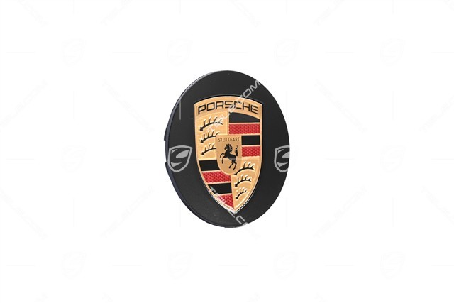 Radzierdeckel Satz, Wappen farbig, konkav, schwarz seidenmatt