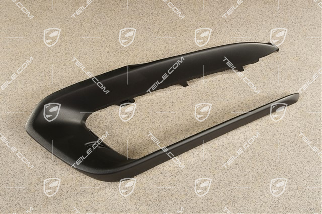 Cover trim for front bumper retaining frame, Matt black, L