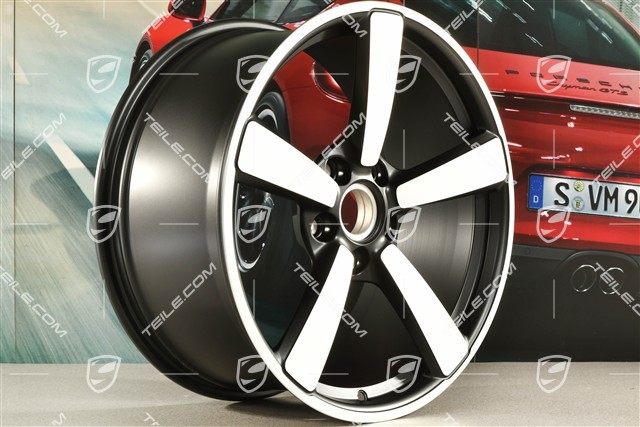 20+21-inch wheel rim set Turbo Exclusive Design, rims: front 9,5J x 20 ET44 + hinten 12J x 21 ET70 in black satin-mat