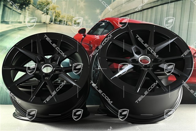 20+21" Carrera S komplet felg, 8,5J x20 ET50 + 11,5J x 21 ET79, czarny satynowy półmat