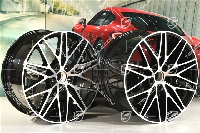 21" Komplet felg RS Spyder Design, 11J x 21 ET49 + 9,5J x 21 ET46, czarny wysoki połysk